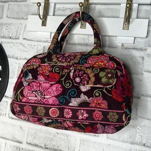 Vera Bradley Pink Tic Tac Floral Handbag Purse Tote Makeup Bag Purse